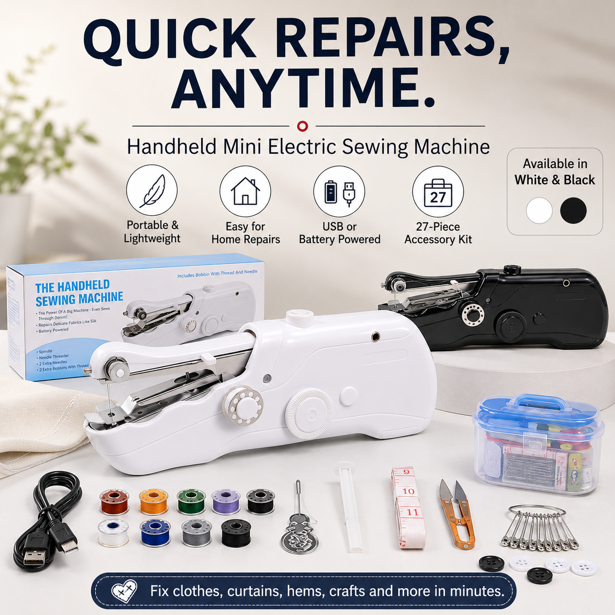 🔥Limited Time Promotion 50% OFF🔥🧵Mini Electric Sewing Machine – Lightweight, Portable & Easy to Use! ✨