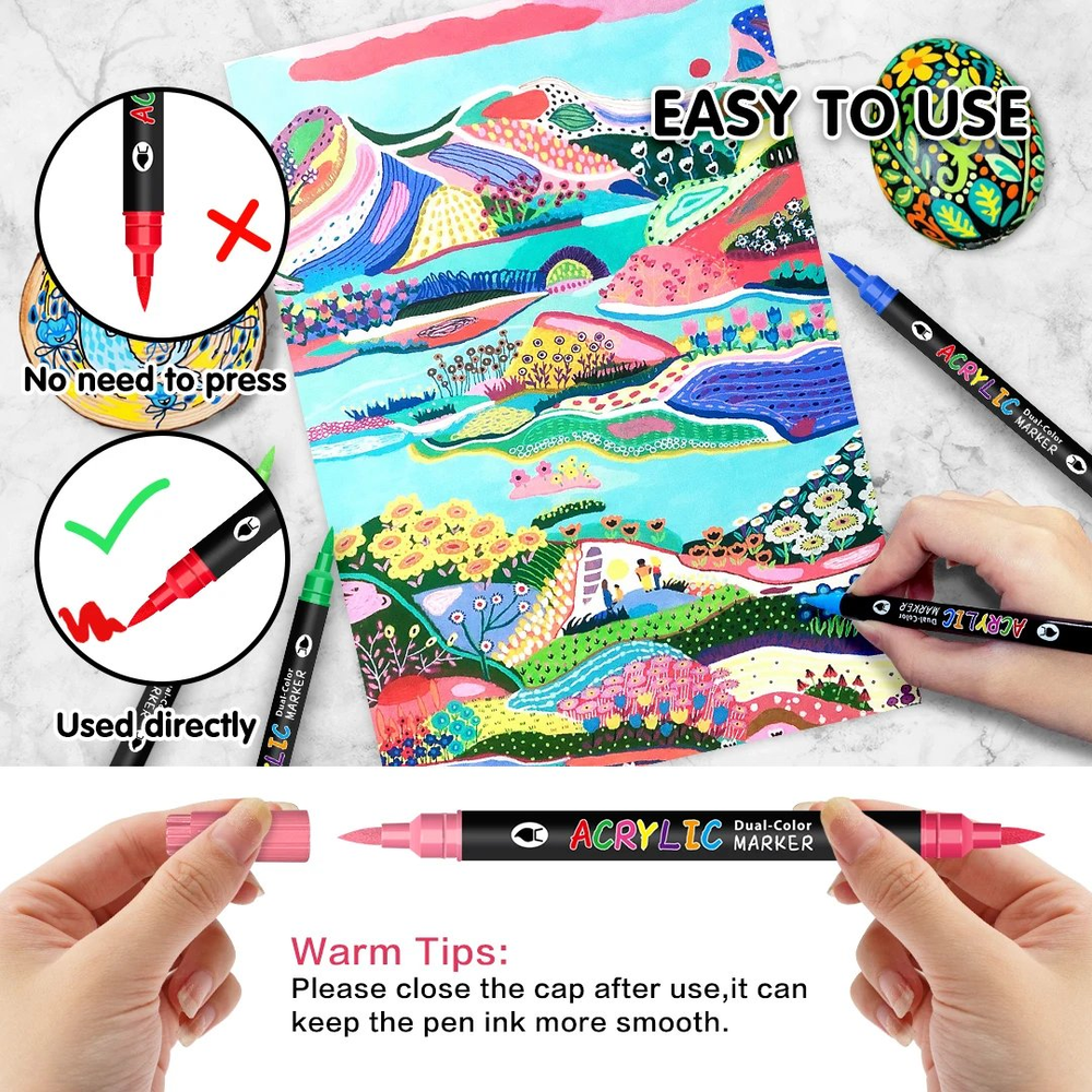 🔥Last Day Promotion 49% OFF🎨Double-Ended Art Markers for Professionals & Beginners!