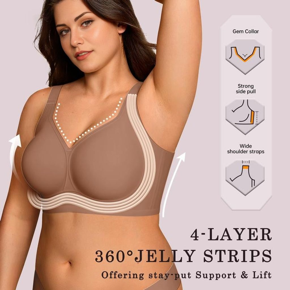 💖 Comfortable Wireless Full-Coverage Jelly Bra 🌸