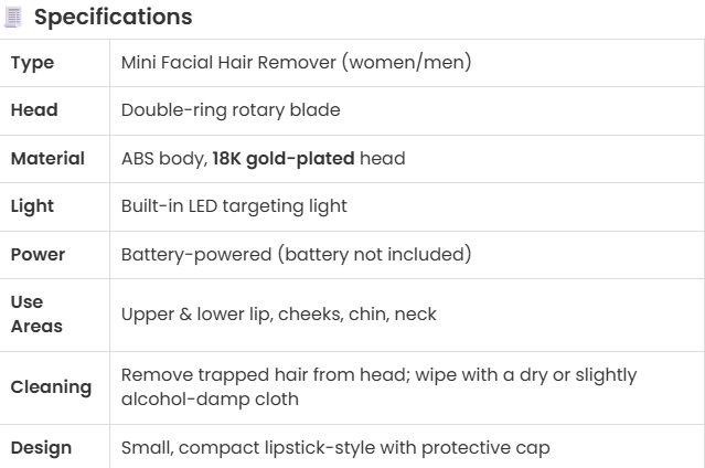 Mini Facial Hair Remover � Pain-Free, Precise & Compact