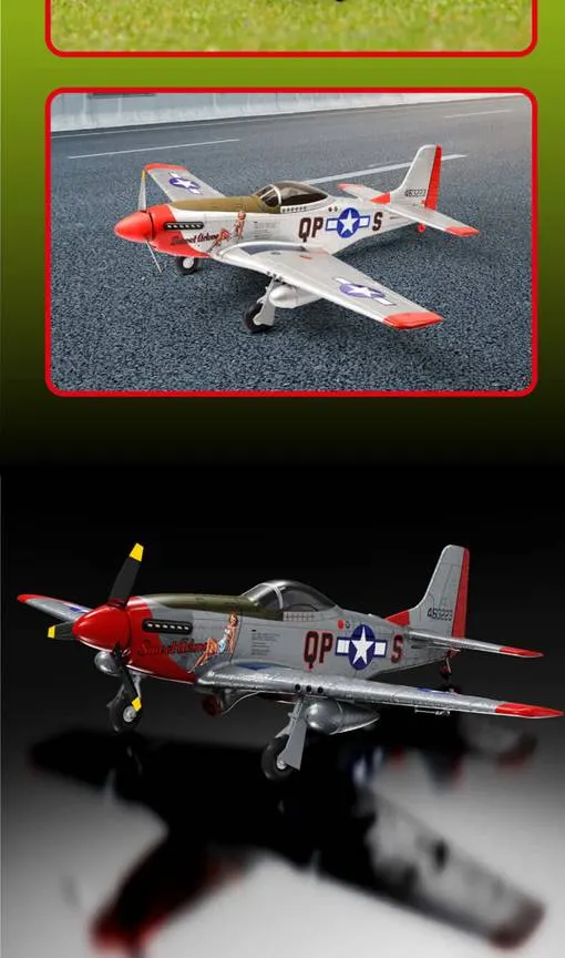 MOFLY P-51D 690mm Brushless RC Warbird, Optional FPV Camera & Phone Mount
