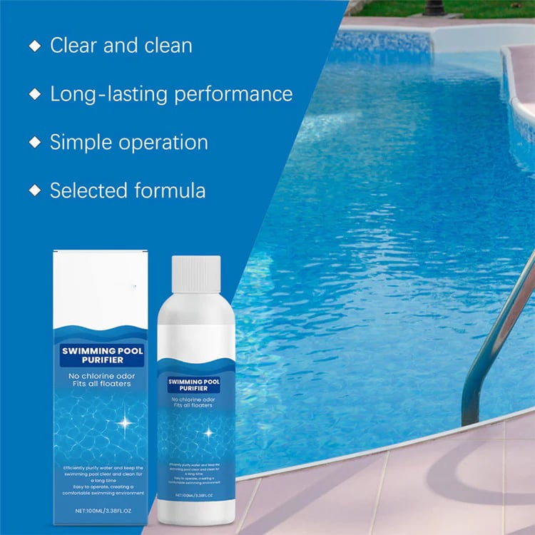 💧 Swimming Pool Purifying Liquid – Crystal Clear Water, Zero Hassle! ✨ Say goodbye to green water & harsh chemicals – just pure, fresh swimming every time. 🏊‍♂️💙