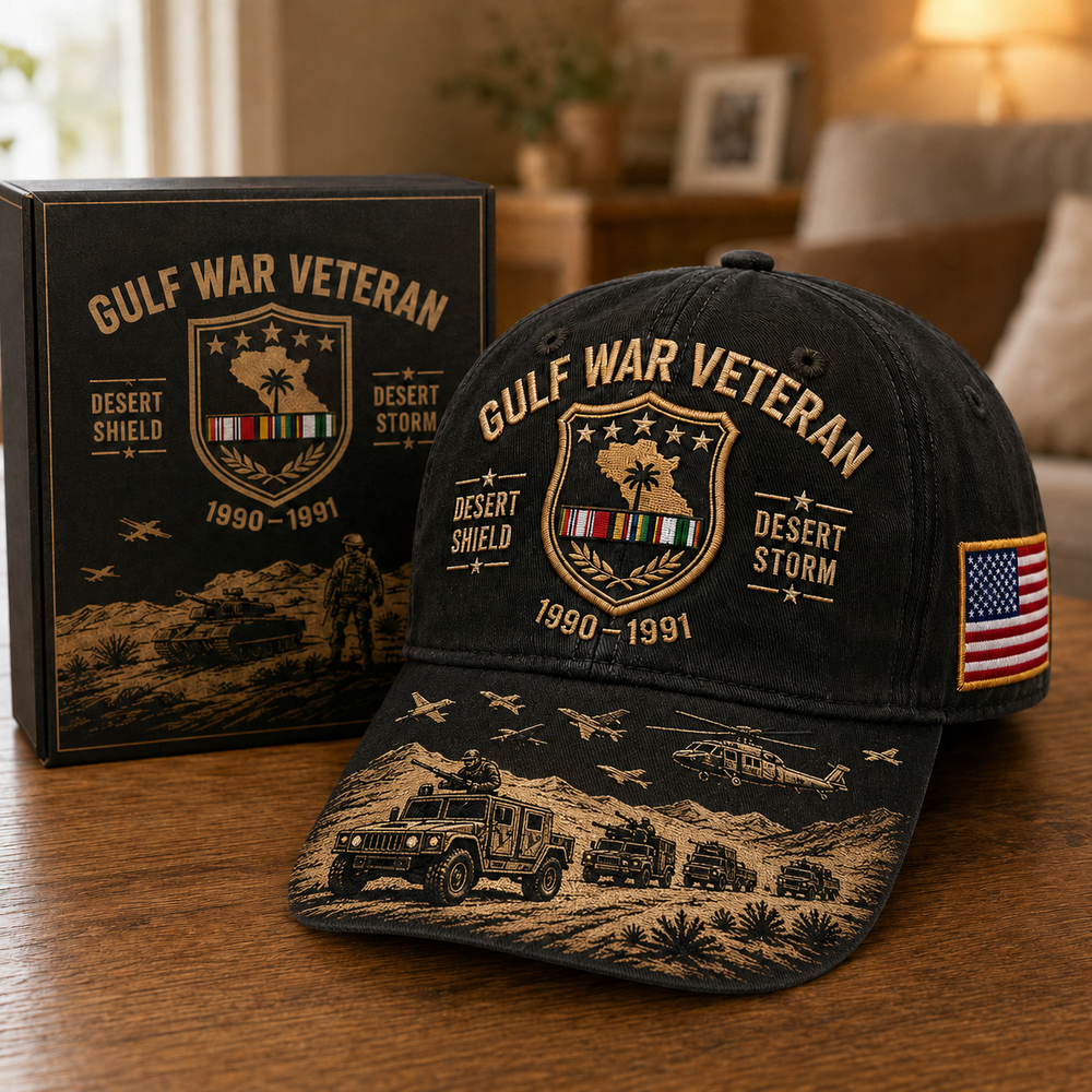 ๐Last Day Promo: 45% OFF! ๐๏ธ Desert Storm Veteran Commemorative Cap โ Gulf War Desert Shield Veteran Hat