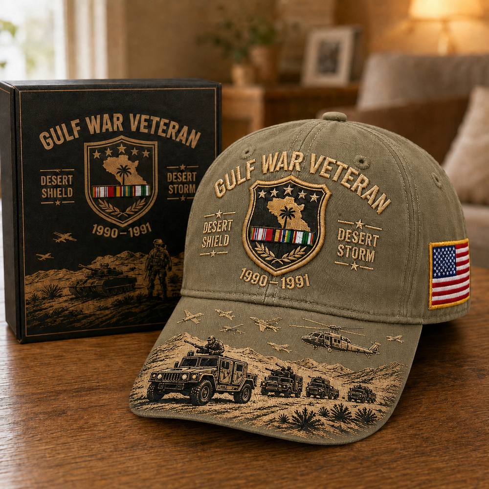 ๐Last Day Promo: 45% OFF! ๐๏ธ Desert Storm Veteran Commemorative Cap โ Gulf War Desert Shield Veteran Hat