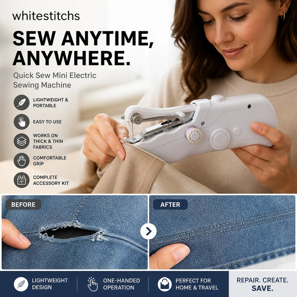 🔥Limited Time Promotion 50% OFF🔥🧵Mini Electric Sewing Machine – Lightweight, Portable & Easy to Use! ✨